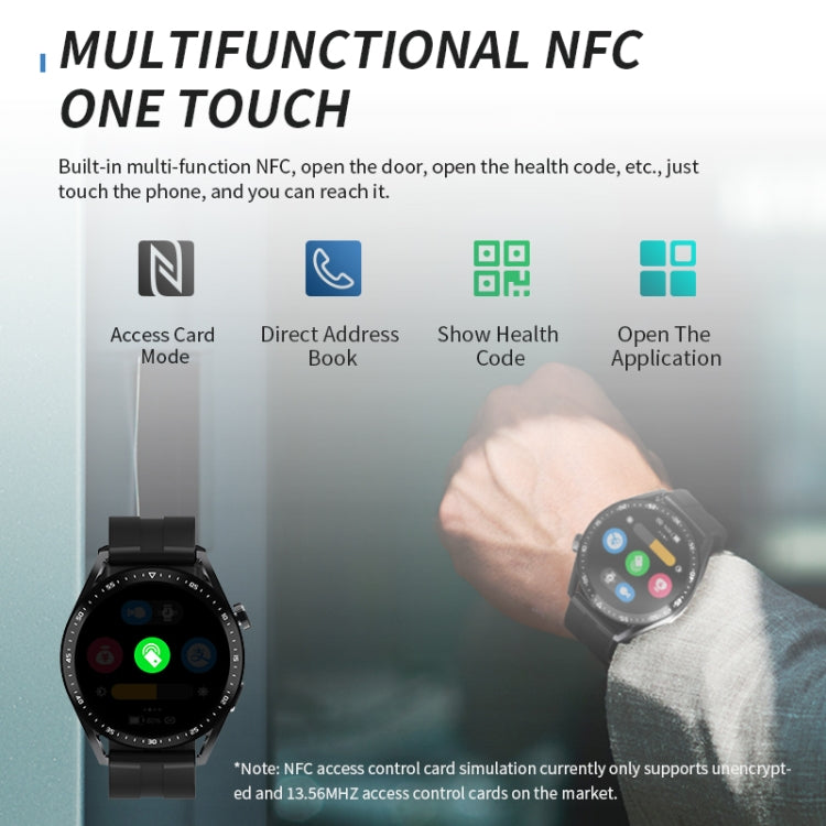 HW28 Smartwatch per chiamate Bluetooth con monitoraggio della salute impermeabile IP67 da 1,39 pollici con pagamento NFC