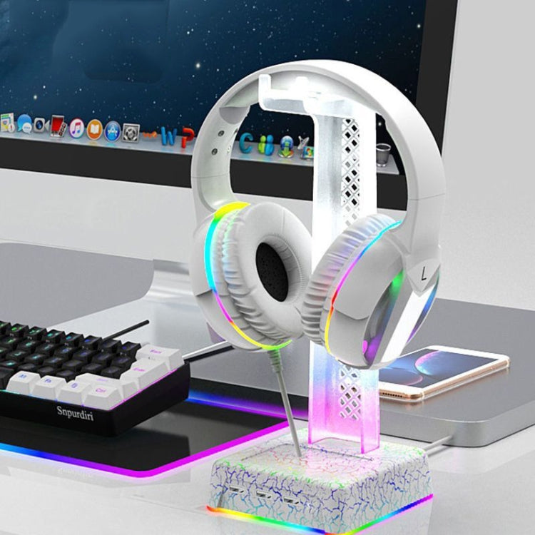 Z3 Cracked con 3 porte di espansione USB Supporto per cuffie Supporto per cuffie con luce ambientale RGB
