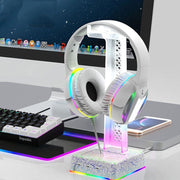 Z3 Cracked con 3 porte di espansione USB Supporto per cuffie Supporto per cuffie con luce ambientale RGB