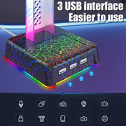 Z3 Cracked con 3 porte di espansione USB Supporto per cuffie Supporto per cuffie con luce ambientale RGB