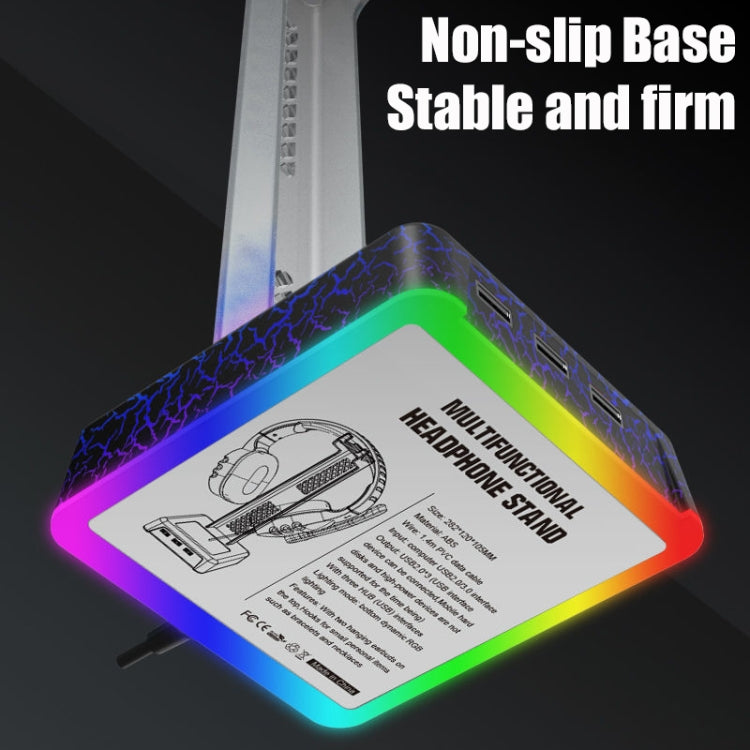 Z3 Cracked con 3 porte di espansione USB Supporto per cuffie Supporto per cuffie con luce ambientale RGB