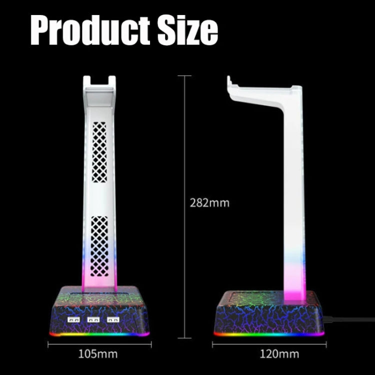 Z3 Cracked con 3 porte di espansione USB Supporto per cuffie Supporto per cuffie con luce ambientale RGB