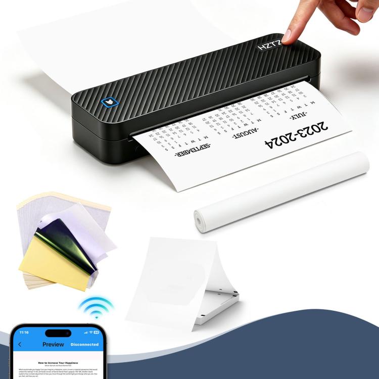Stampante termica portatile wireless WiFi Bluetooth A4 203 DPI