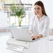 A4-XZ 203DPI A4 Home Stampante termica portatile intelligente wireless senza inchiostro, White, Black