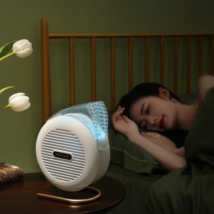 F5 USB Charging Colorful Lighting Effect Desktop Negative Ion Purification Air Fan, F5 (White)