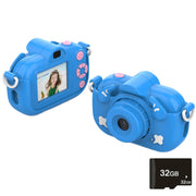 DC501 Fotocamera digitale HD con zoom 4X da 2,0 pollici Mini fotocamera per bambini, Pink, Blue, Yellow, Blue+32G, Yellow+32G