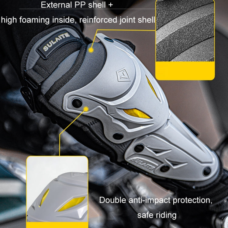 Attrezzatura protettiva traspirante per motociclisti SULAITE per l'esterno, 2pcs /Set Knee Pads Gray, 4pcs /Set Knee Elbow Pads Gray, 2pcs /Set Elbow Pads Gray