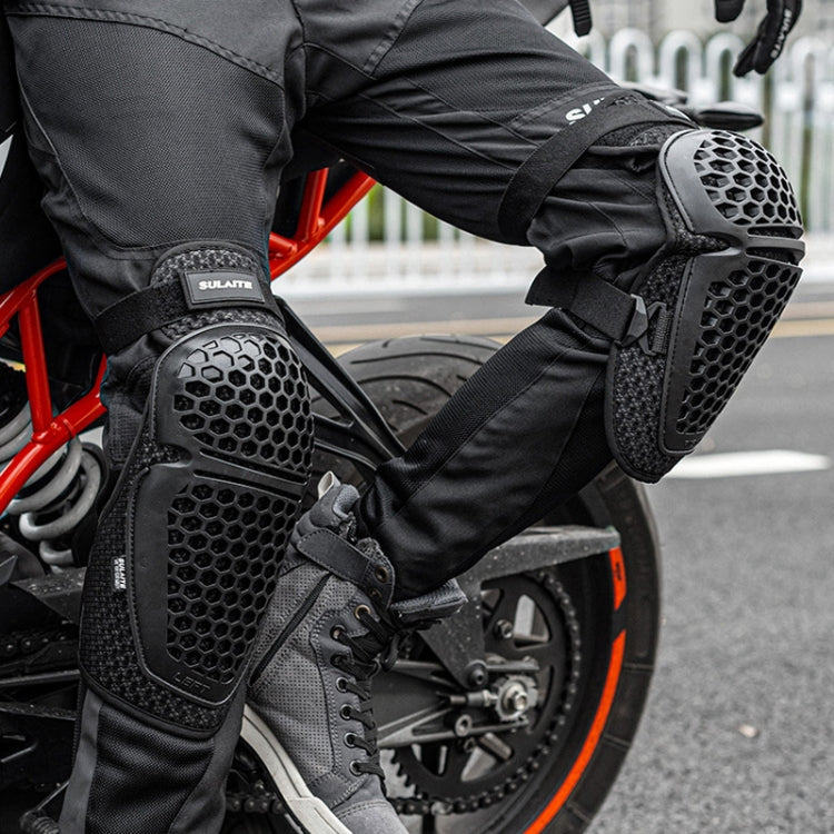 SULAITE Ciclismo Honeycomb Traspirante Dissipazione del Calore Motocicletta Regolabile Equipaggiamento Protettivo, 2pcs /Set Knee Pads, 2pcs /Set Elbow Pads, 4pcs /Set Knee Elbow Pads