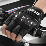 Guanti da equitazione mezze dita traspiranti in fibra di carbonio per moto SULAITE, M, L, XL, XXL