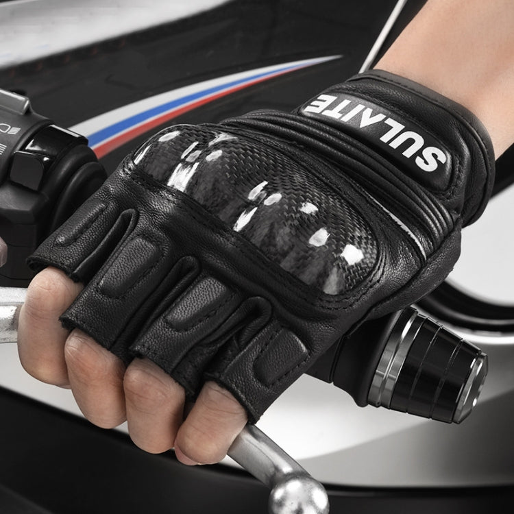 Guanti da equitazione mezze dita traspiranti in fibra di carbonio per moto SULAITE, M, L, XL, XXL
