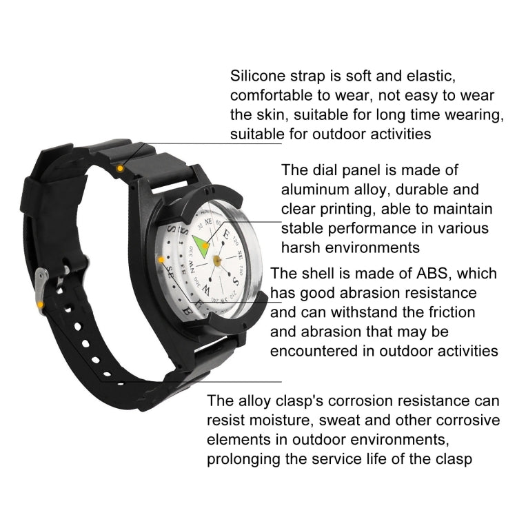Cinturino in silicone impermeabile portatile orologio da polso stile bussola, P304