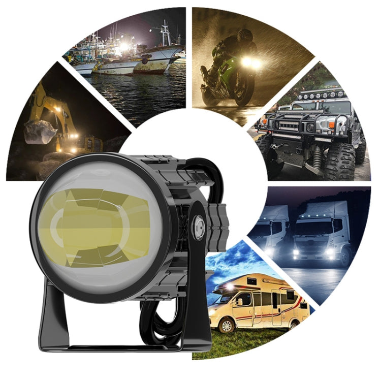 1 paio di fari per motociclette 12V-85V Fari da lavoro a LED per auto bicolore, Yellow + White Light Without Flashing, Yellow + White Light With Flashing, White + White Light Without Flashing, White + White Light With Flashing