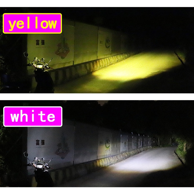 1 paio di fari per motociclette 12V-85V Fari da lavoro a LED per auto bicolore, Yellow + White Light Without Flashing, Yellow + White Light With Flashing, White + White Light Without Flashing, White + White Light With Flashing
