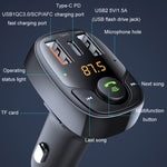 Caricabatterie per auto multifunzione con lettore MP3 Bluetooth da 36 W e trasmettitore FM, S-15PD