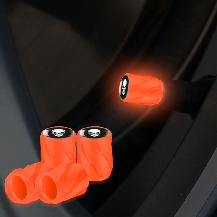 4 pezzi/set tappo valvola pneumatico modificato luminoso per auto e moto, Orange Red White Skull, Orange Red Black Flag, Orange Red Red Skull, Orange Red Sports Car, Pink White Skull, Pink Black Flag, Pink Red Skull, Pink Sports Car, Yellow White Skull...