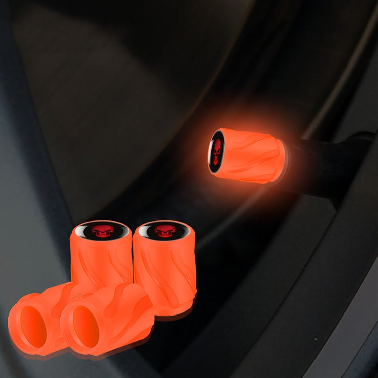 4 pezzi/set tappo valvola pneumatico modificato luminoso per auto e moto, Orange Red White Skull, Orange Red Black Flag, Orange Red Red Skull, Orange Red Sports Car, Pink White Skull, Pink Black Flag, Pink Red Skull, Pink Sports Car, Yellow White Skull...