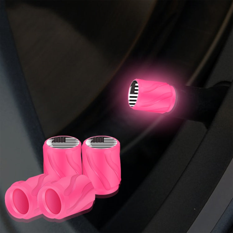 4 pezzi/set tappo valvola pneumatico modificato luminoso per auto e moto, Orange Red White Skull, Orange Red Black Flag, Orange Red Red Skull, Orange Red Sports Car, Pink White Skull, Pink Black Flag, Pink Red Skull, Pink Sports Car, Yellow White Skull...