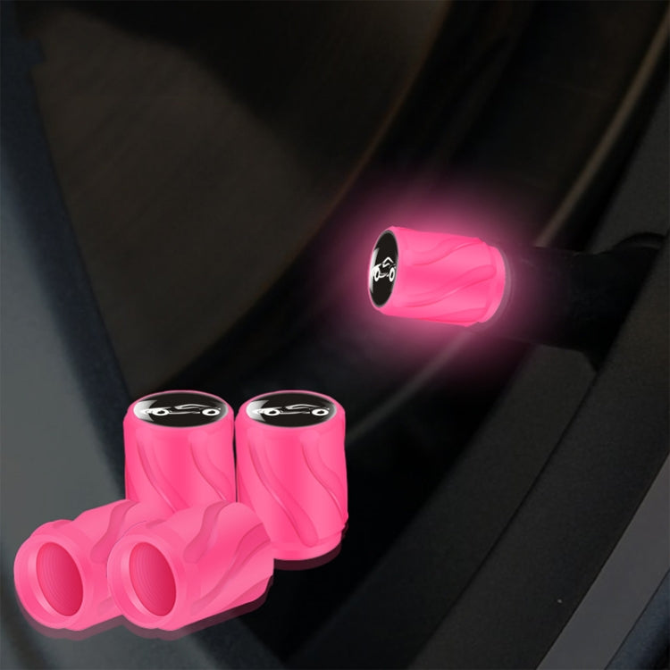 4 pezzi/set tappo valvola pneumatico modificato luminoso per auto e moto, Orange Red White Skull, Orange Red Black Flag, Orange Red Red Skull, Orange Red Sports Car, Pink White Skull, Pink Black Flag, Pink Red Skull, Pink Sports Car, Yellow White Skull...
