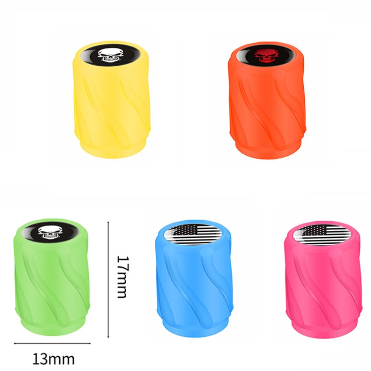 4 pezzi/set tappo valvola pneumatico modificato luminoso per auto e moto, Orange Red White Skull, Orange Red Black Flag, Orange Red Red Skull, Orange Red Sports Car, Pink White Skull, Pink Black Flag, Pink Red Skull, Pink Sports Car, Yellow White Skull...