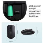 Mouse wireless Rapoo M350G Bluetooth/2.4G per ufficio, desktop, laptop, silenzioso