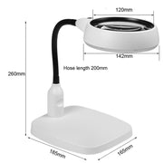 Lente d'ingrandimento per riparazione di lettura HD da tavolo con 21 luci a LED 10X, EU Plug, US Plug