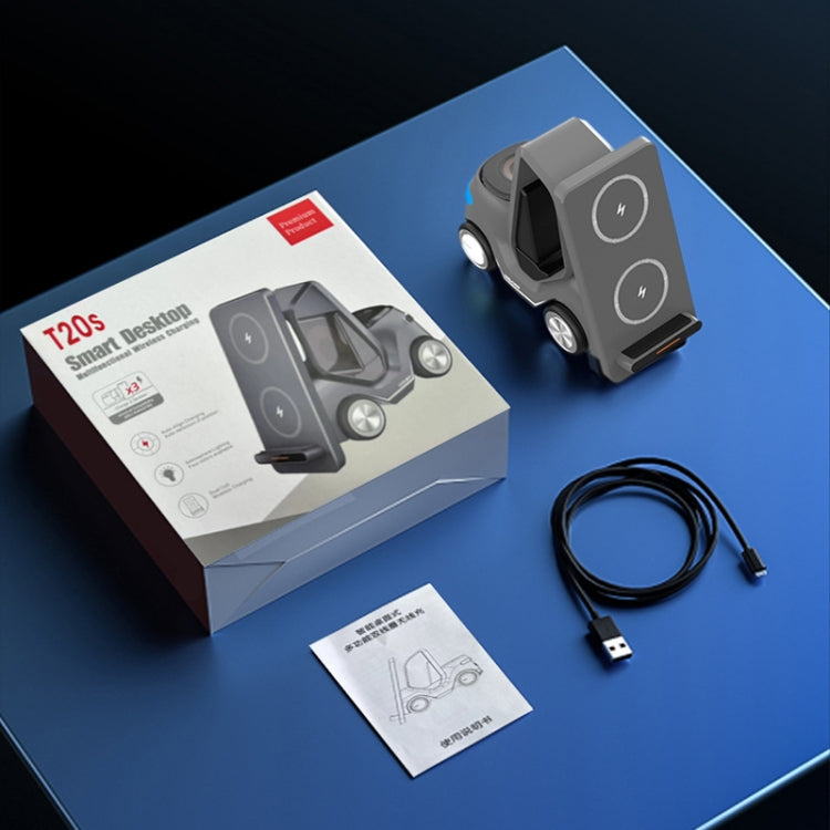Caricabatterie wireless da tavolo 3 in 1 15W T20S