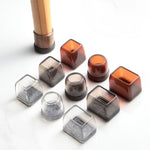 4 pezzi / set coprigambe per sedie e tavoli resistenti all'usura spessi, protezione per piedi per sgabelli silenziosi e antiscivolo, Mini Small Round Transparent, Mini Small Round Light Gray, Mini Small Round Light Brown, Mini Small Square Transparent ...
