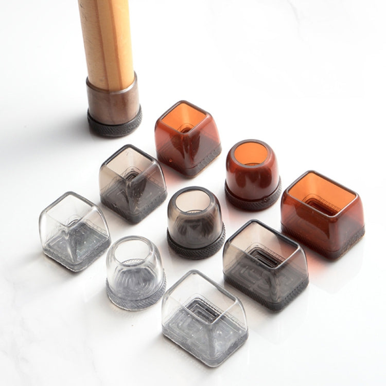 4 pezzi / set coprigambe per sedie e tavoli resistenti all'usura spessi, protezione per piedi per sgabelli silenziosi e antiscivolo, Small Rectangular Transparent, Small Rectangular Light Gray, Small Rectangular Light Brown, Large Rectangular Transpare...