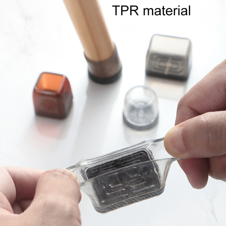 4 pezzi / set coprigambe per sedie e tavoli resistenti all'usura spessi, protezione per piedi per sgabelli silenziosi e antiscivolo, Small Rectangular Transparent, Small Rectangular Light Gray, Small Rectangular Light Brown, Large Rectangular Transpare...