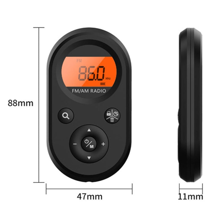 M01 Mini Radio FM/AM Portatile Ricaricabile con Retroilluminazione