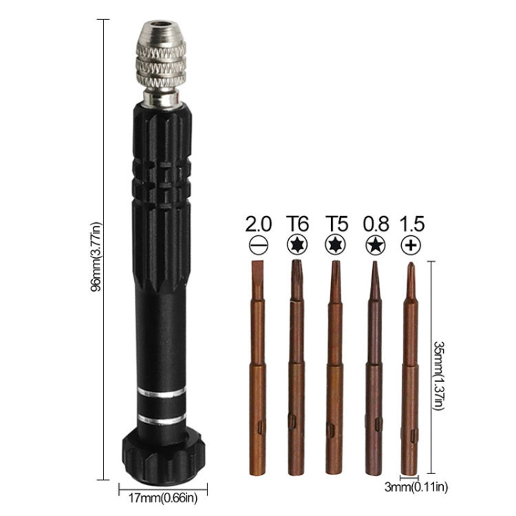 5 in 1 Aluminum Alloy Screwdriver Mobile Phone Disassembly and Repair Tools