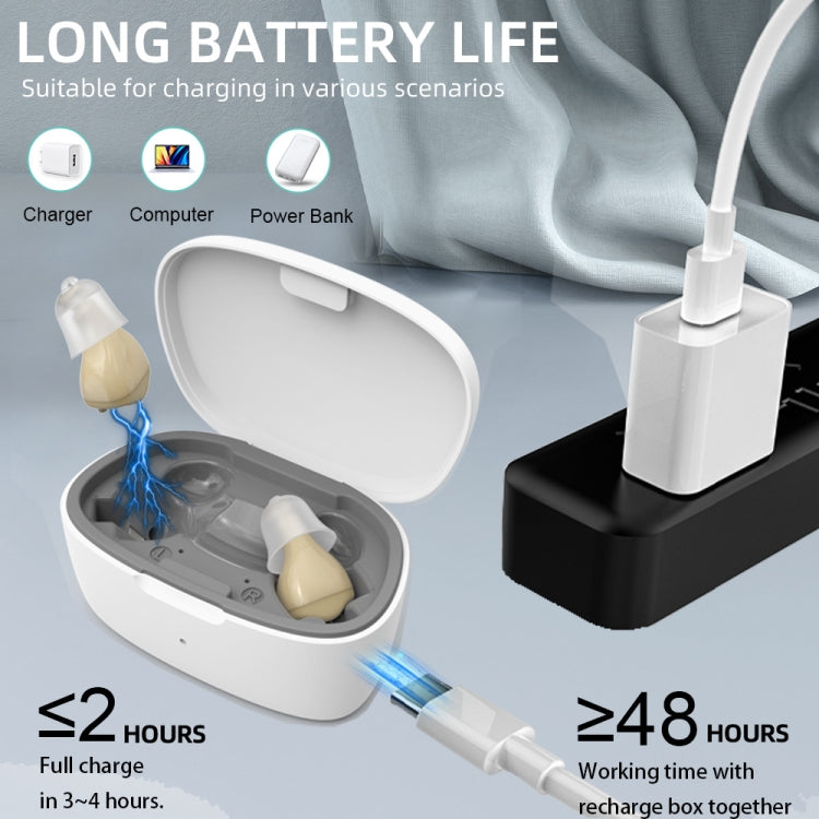 Z-68 In-ear TWS Apparecchio acustico invisibile Amplificatore del suono digitale con scatola di ricarica, Z-68