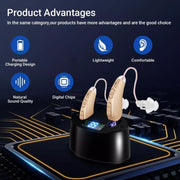 Z-128 Mini apparecchio acustico digitale ricaricabile invisibile amplificatore sonoro personale, Z-128