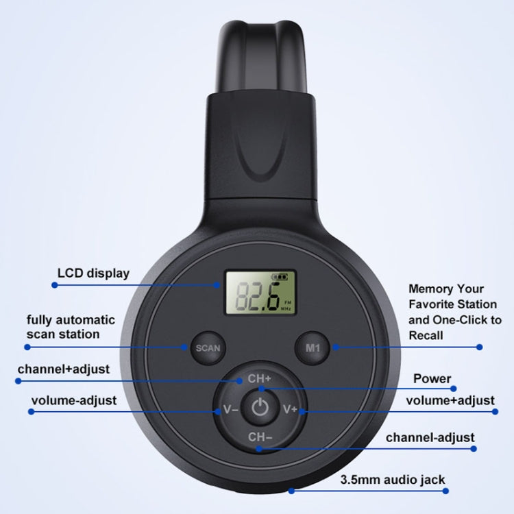 Radio FM digitale pieghevole con cuffie e batteria