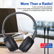 Radio FM digitale pieghevole con cuffie e batteria