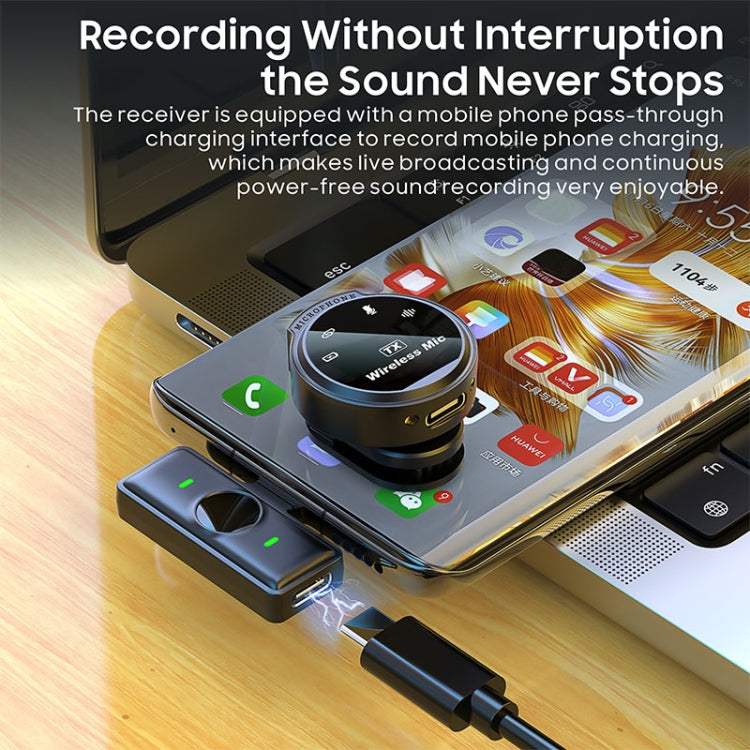 Microfono magnetico wireless per collare con riduzione del rumore e display digitale intelligente J6, Type-C, 8 Pin