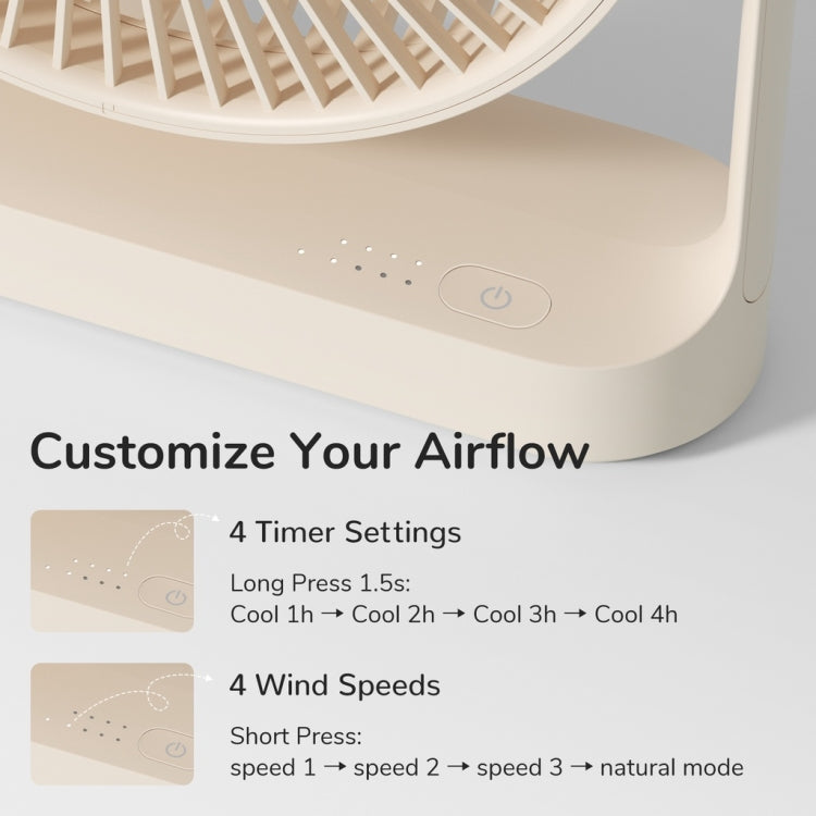 JisuLife FA27 Ventilatore da tavolo wireless ricaricabile Mini ventilatore da tavolo per ufficio