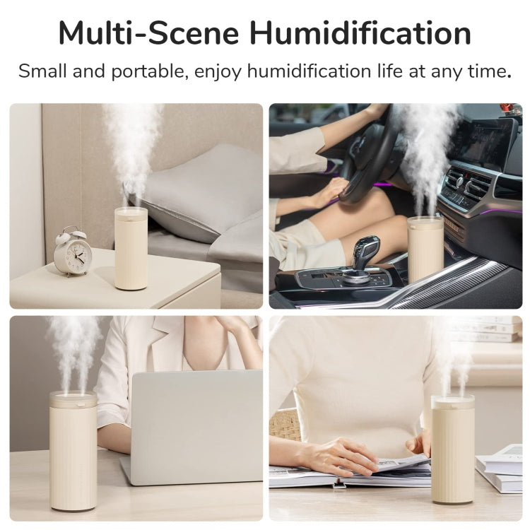 JisuLife HU16 Umidificatore da tavolo con doppia porta di nebulizzazione, Brown Rechargeable, White Rechargeable, White Plug-in, Brown Plug-in