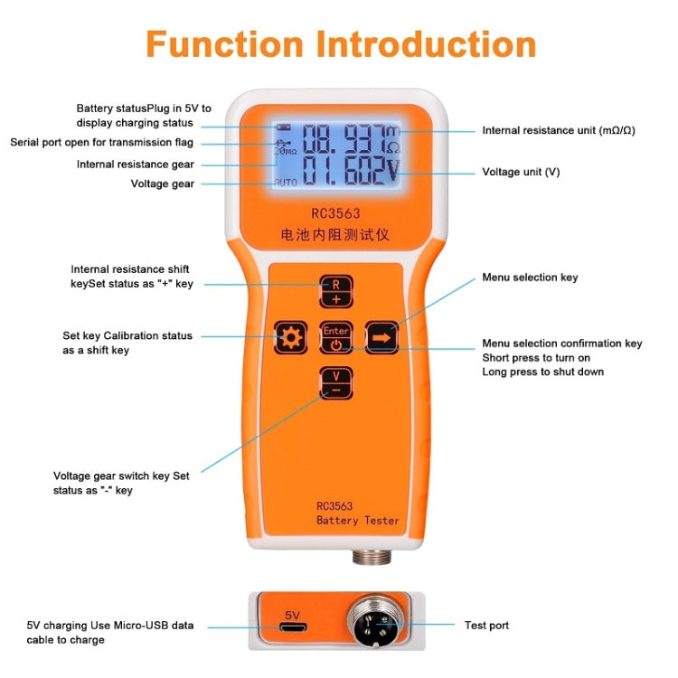 Tester resistenza interna e tensione batteria alta precisione