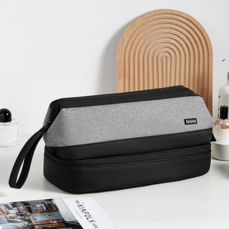 Per Dyson Baona BN-DS005 Borsa portaoggetti per asciugacapelli e ferro arricciacapelli a doppio strato di grande capacità, Gray, Black