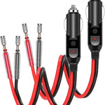 Spina accendisigari con fusibile 16AWG 15A 12V/24V con cavo, 1pair