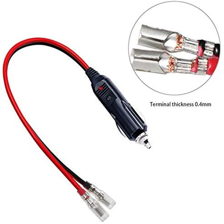 Spina accendisigari con fusibile 16AWG 15A 12V/24V con cavo, 1pair