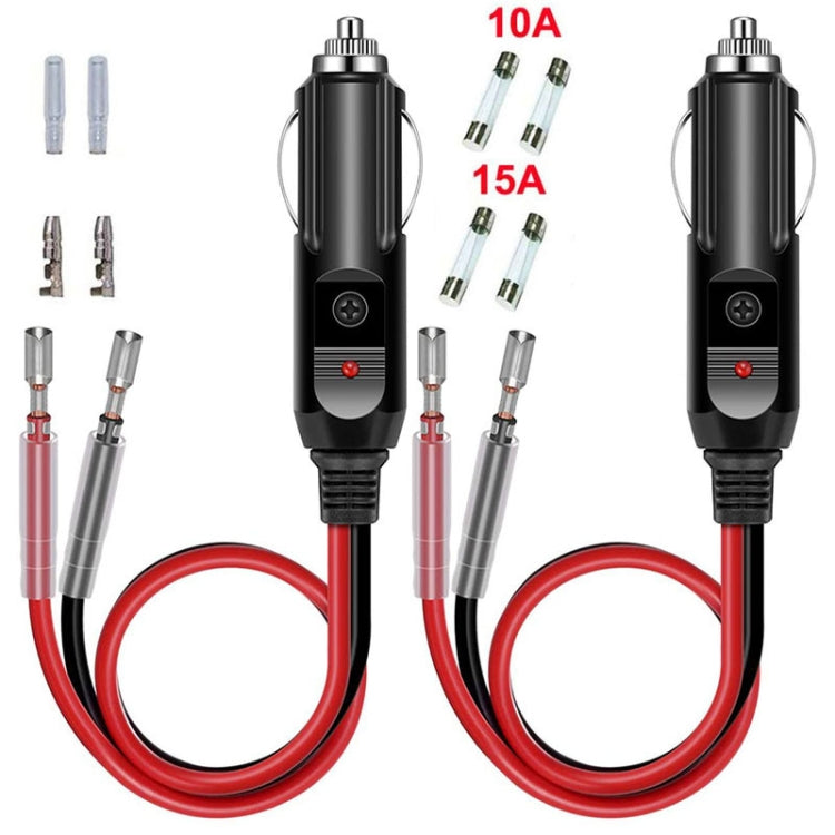 Spina accendisigari con fusibile 16AWG 15A 12V/24V con cavo, 1pair