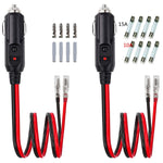 Spina accendisigari con fusibile 16AWG 15A 12V/24V con cavo, 1pair