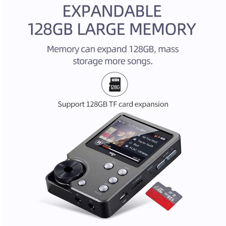 Lettore musicale HIFI Lossless DSD256 MP3 sportivo, Without TF Card, With 64GB TF Card, With 128GB TF Card