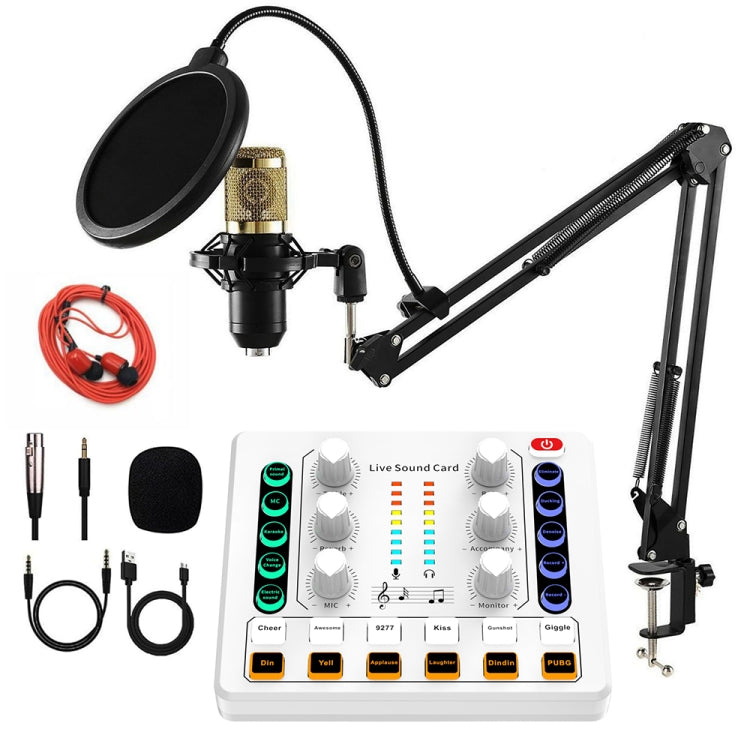 M8 Registrazione e canto Live Bluetooth Scheda audio Set, Black, White, Black+Gold Cantilever, Black+Black Cantilever, White+Gold Cantilever, Black+Gold Cantilever Earphone, Black+Black Cantilever Earphone, White+Gold Cantilever Earphone, Gold Tripod��...