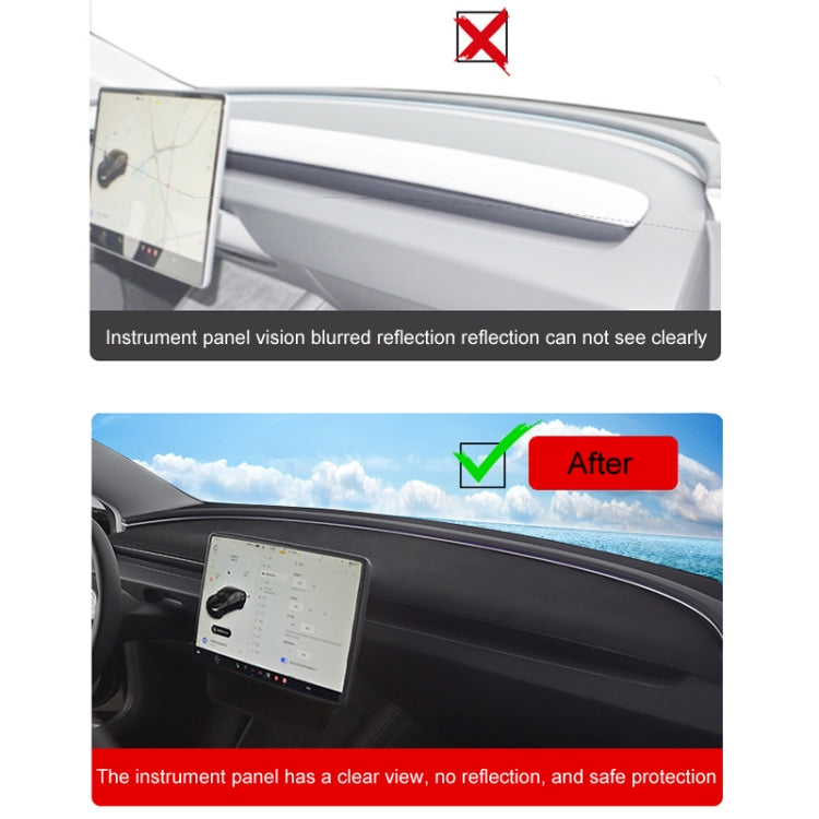 Cuscinetto anti-luce in pelle scamosciata per auto, For 2024 Tesla Model Y Dashboard, For 2024 Tesla Model 3 Dashboard, For 2024 Tesla Model 3 Rearwindow