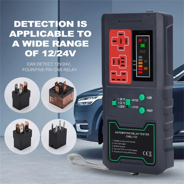 Tester relè per auto 12V/24V 4 pin 5 pin, CNBJ-722