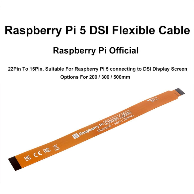 Waveshare 25947 per Raspberry Pi 5th DSI Display 22Pin a 15Pin Cavo morbido FPC, 200mm, 300mm, 500mm