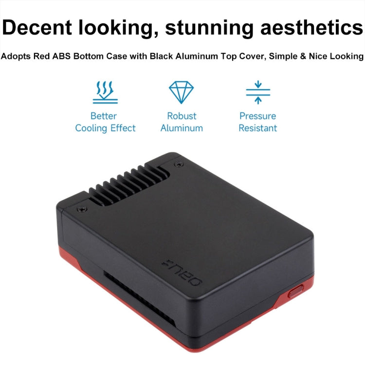 Waveshare 26587 per Raspberry Pi 5 Argon Neo Custodia in lega di alluminio, Standard, M.2 Upgraded